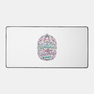 Unicorn Yoga Coffee Unicorns Stylish T-Shirt Desig Desk Mat