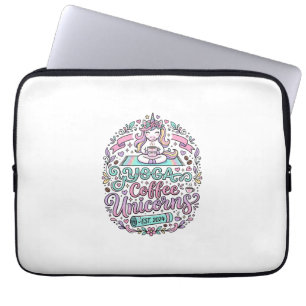 Unicorn Yoga Coffee Unicorns Stylish T-Shirt Desig Laptop Sleeve