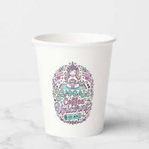 Unicorn Yoga Coffee Unicorns Stylish T-Shirt Desig Paper Cups