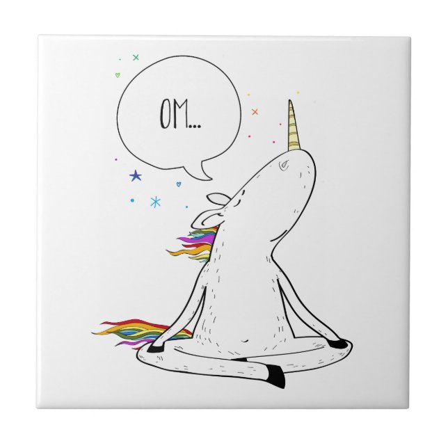 Unicorn Yoga Funny Unicorn Lover Tile (Front)