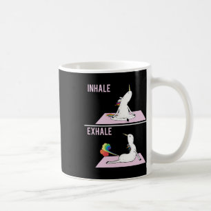Unicorn Yoga Pose Inhale Exhale Farting Unicorn Fu Coffee Mug