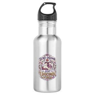 Unicorn Zero Drama Just Unicorn Vibes Stylish Whit 532 Ml Water Bottle