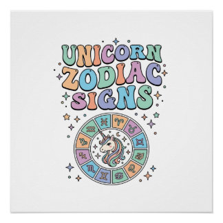Unicorn Zodiac Signs Kawaii Vector Design_1