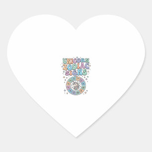 Unicorn Zodiac Signs Kawaii Vector Design_1 Heart Sticker