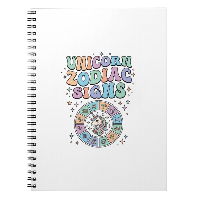 Unicorn Zodiac Signs Kawaii Vector Design_1 Notebook (Front)