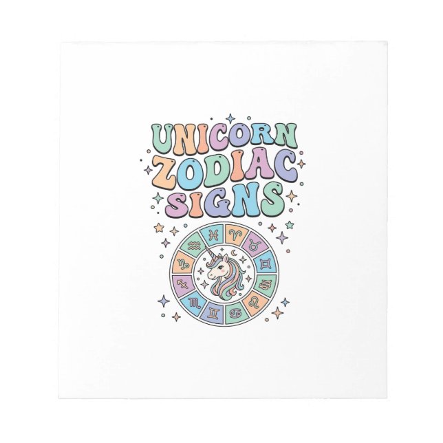 Unicorn Zodiac Signs Kawaii Vector Design_1 Notepad (Front)