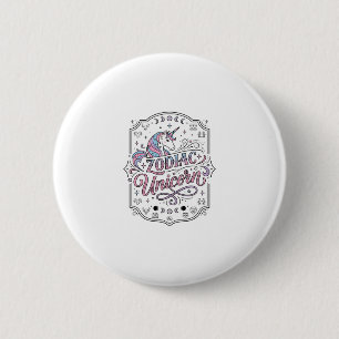 Unicorn Zodiac Unicorn Playful Cute Gift Design_1 6 Cm Round Badge