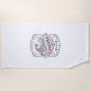 Unicorn Zodiac Unicorn Playful Cute Gift Design_1 Beach Towel
