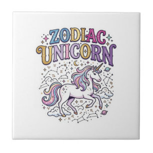 Unicorn Zodiac Unicorn Premium Vector Marketplace Ceramic Tile