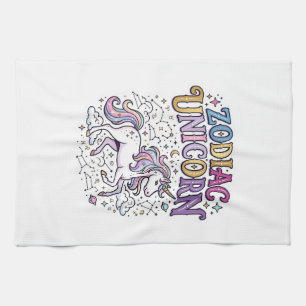 Unicorn Zodiac Unicorn Premium Vector Marketplace Tea Towel