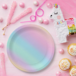 UnicornAesthetic Colourful Gradient Ombre  Paper Plate