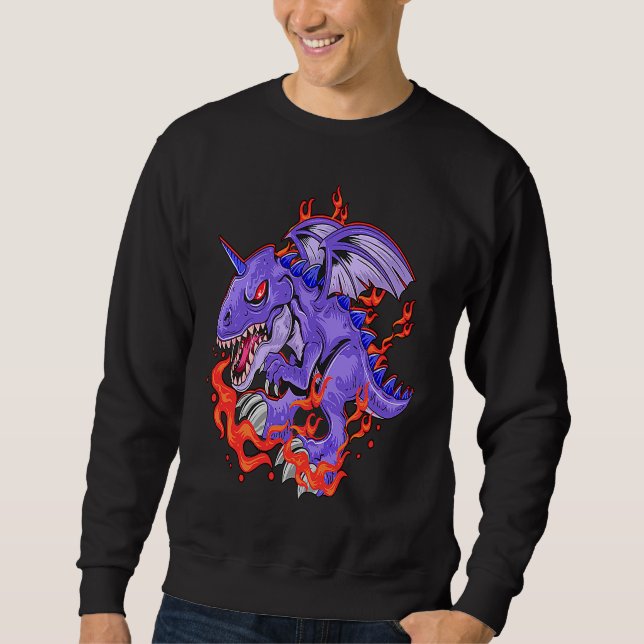 Unicornasaurus rex Dinosaur rex Flying unicorn Sweatshirt (Front)