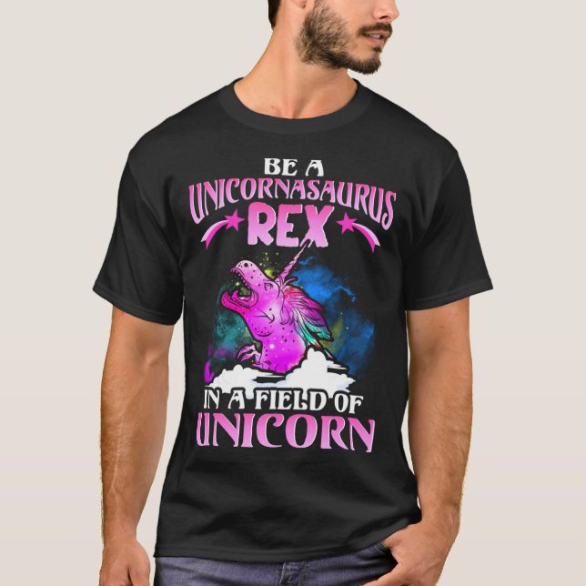 Unicornasaurus Rex   Unicorn  Dinosaur T-Shirt (Front)