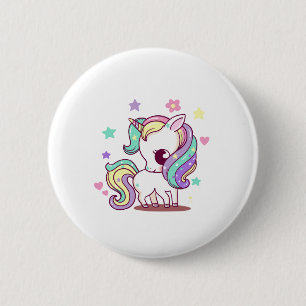 UNICORNE FAIRY 6 CM ROUND BADGE