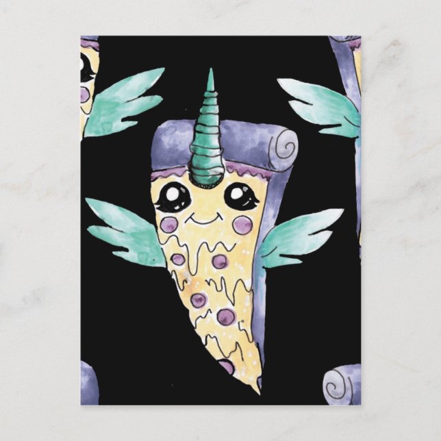 unicornio pizza 2 postcard (Front)