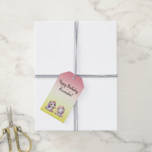 Unicorns and daisies, child's birthday party gift tags