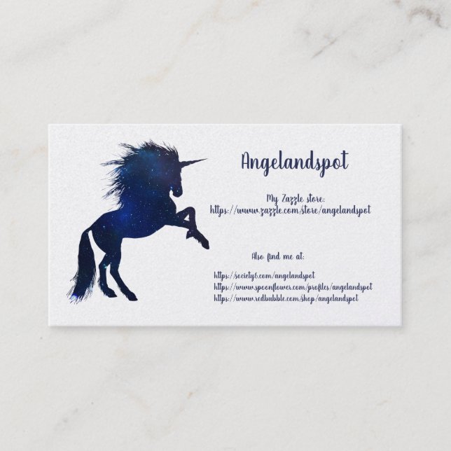 Unicorns and Horse Dreams Business Card (Front)