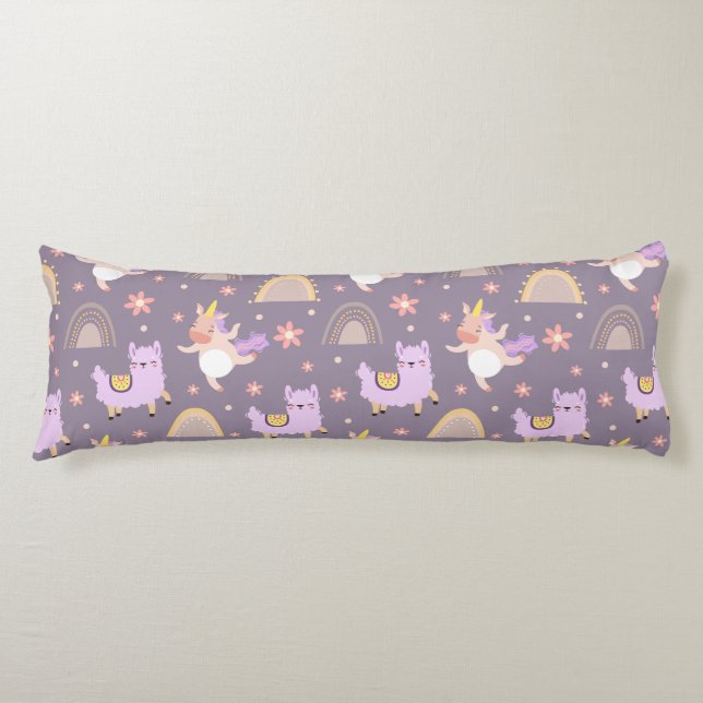 Unicorns And Llamas  Body Cushion (Front)
