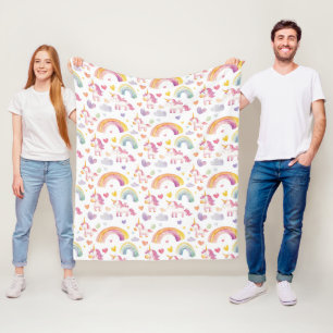 Unicorns and Rainbows Baby Gift  Fleece Blanket