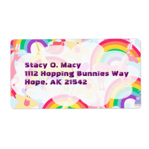 Unicorns and Rainbows Label