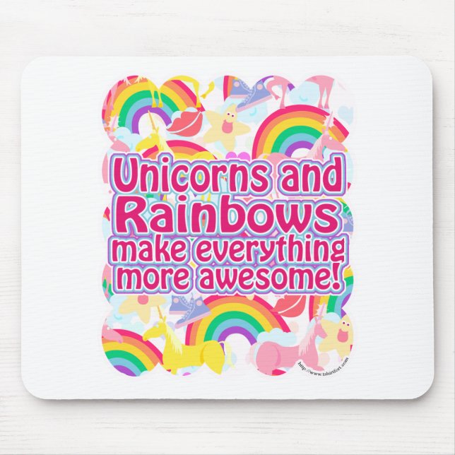 Unicorns and Rainbows Mouse Pad (Front)