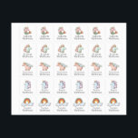 Unicorns and Rainbows with Child's Name<br><div class="desc">Label your child's clothing for day care, preschool, camp, field trips and other times away from home. This set of labels has 5 different adorable graphics including cute illustrations of unicorns in varied pastel colours and a rainbow in the clouds. You can personalise these labels with up to 5 different...</div>