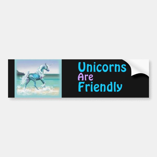 Unicorns are friendly bumper sticker (Front)
