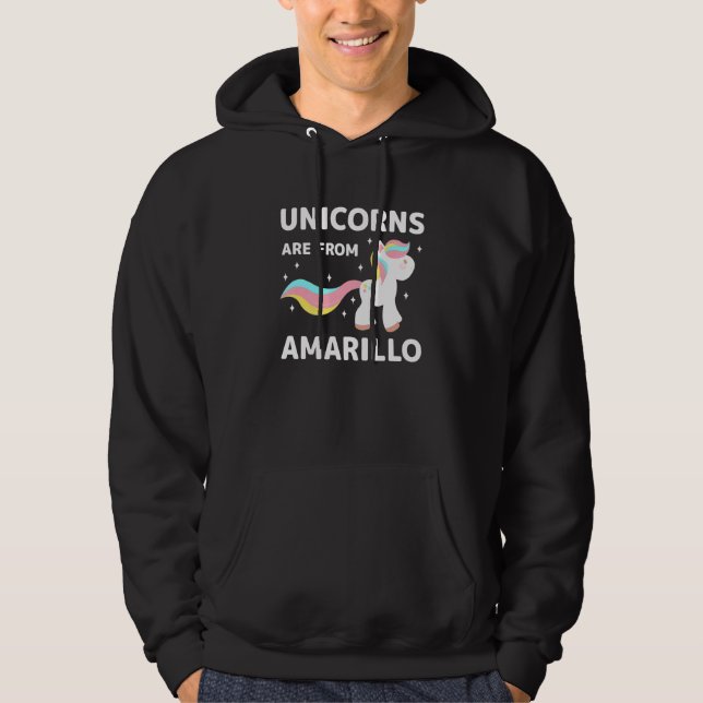 Unicorns Are From Amarillo Texas Resident Tx Local Hoodie (Front)