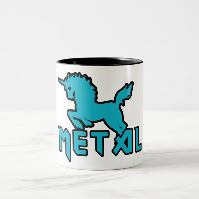 Unicorns are Metal Two-Tone Coffee Mug (Center)