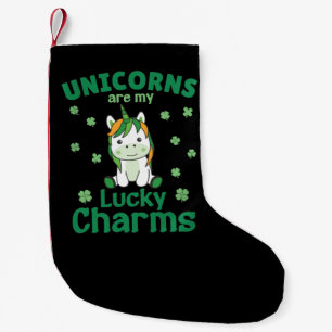 Unicorns Are My Lucky Charms St Patrick's Day Small Christmas Stocking