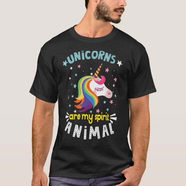 Unicorns Are My Spirit Animal Unicorn Girls Women T-Shirt (Front)