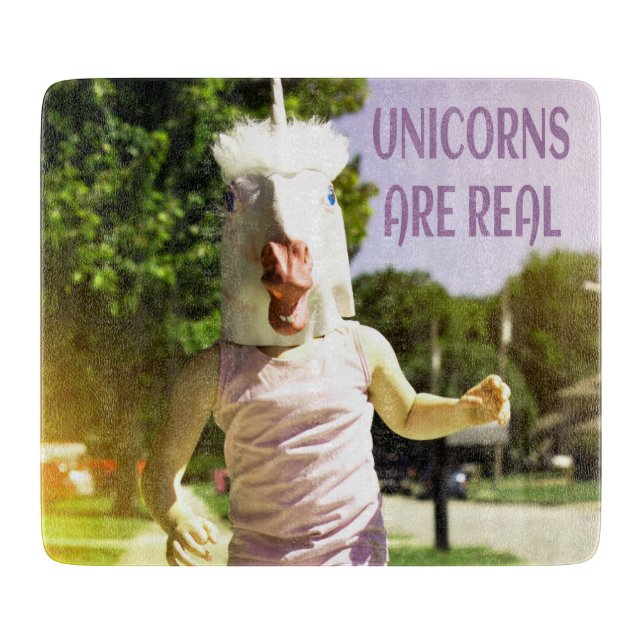 Unicorns Are Real Funny Humour Cutting Board (Front)