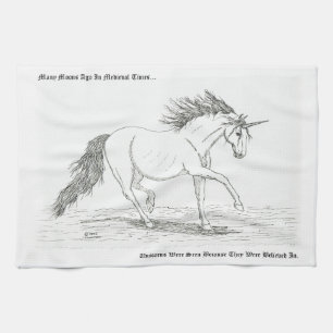 Unicorns Are Real Tea Towel