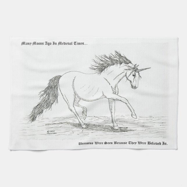 Unicorns Are Real Tea Towel (Horizontal)