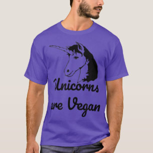 Unicorns Are Vegan Humourous Cute Vegetarian T-Shirt