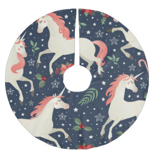 Unicorns Christmas: Middle Ages Print Brushed Polyester Tree Skirt