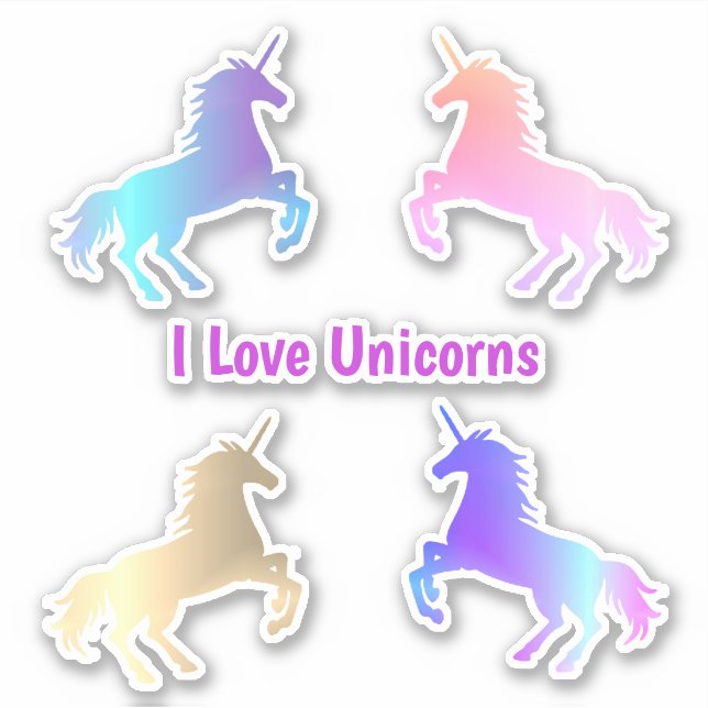 Unicorns Custom-Cut Vinyl Stickers (Front)