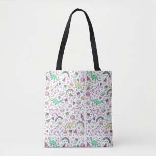 Unicorns,Dinos, Rainbows All-Over-Print Tote Bag