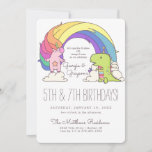 Unicorns & Dinosaurs Birthday Invitations<br><div class="desc">Perfect for joint birthdays, boys, girls, siblings, friends and more. Weave a little enchantment for your party with the help of our magical unicorn & dinosaur invitations. Add your custom wording to this design by using the "Edit this design template" boxes on the right hand side of the item, or...</div>