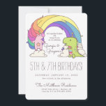 Unicorns & Dinosaurs Birthday Invitations<br><div class="desc">Perfect for joint birthdays, boys, girls, siblings, friends and more. Weave a little enchantment for your party with the help of our magical unicorn & dinosaur invitations. Add your custom wording to this design by using the "Edit this design template" boxes on the right hand side of the item, or...</div>