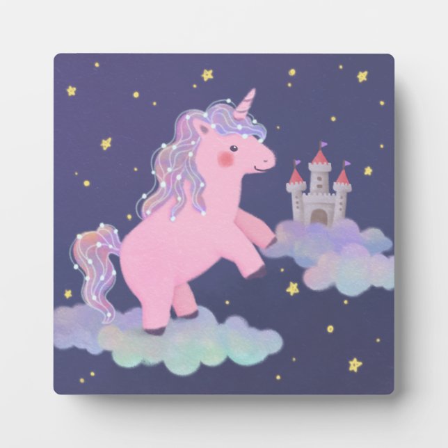 Unicorn's Dream Fantasy Illustration Plaque (Front)