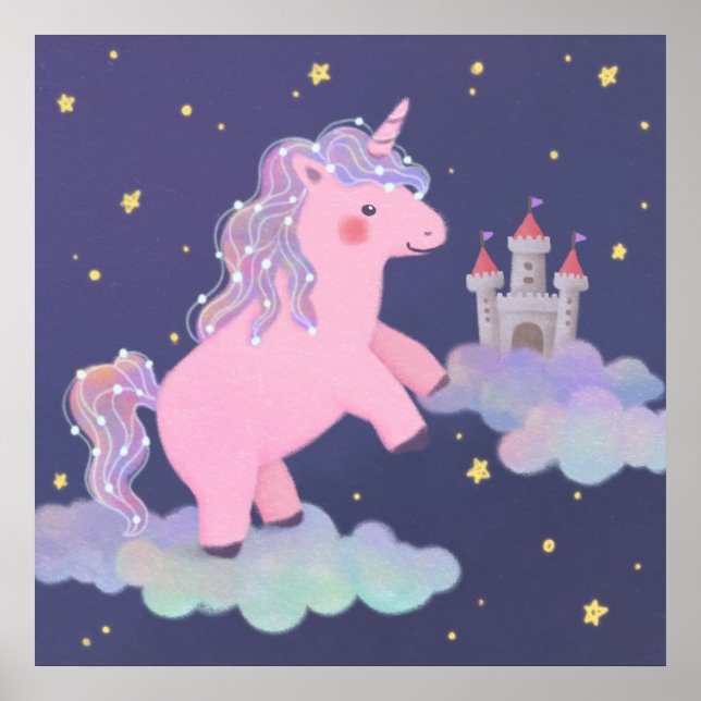 Unicorn's Dream Fantasy Illustration Poster (Front)