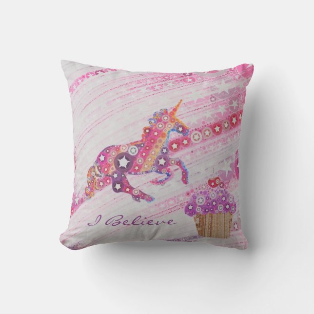 Unicorns- Gifts for Girls Personalised Cushion (Front)