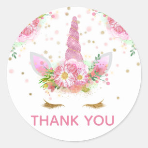 Unicorns in Bloom Classic Round Sticker