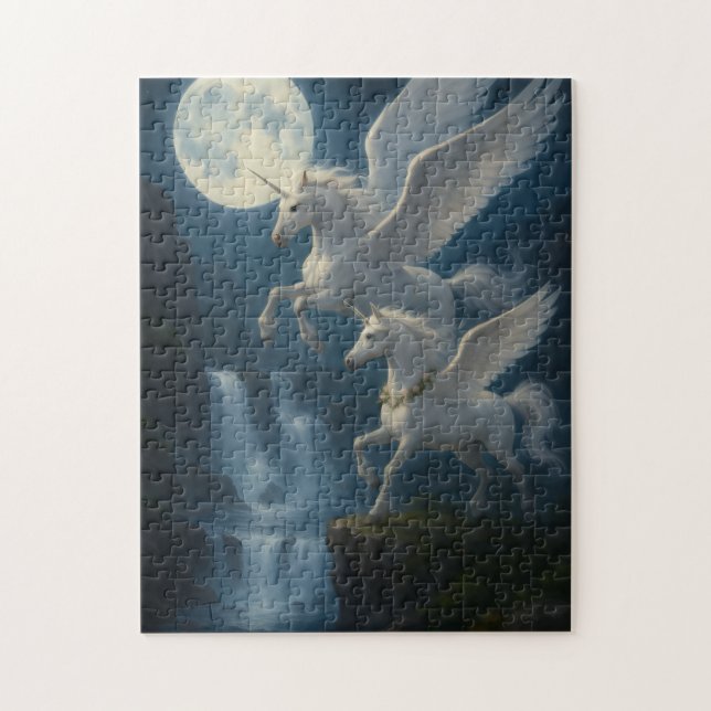 Unicorns in flight -  jigsaw puzzle (Vertical)