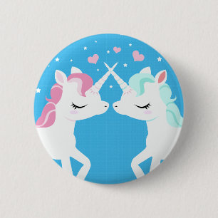 Unicorns in love Button