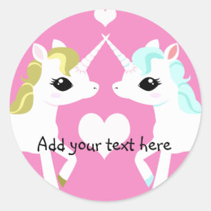 Unicorns in love customisable sticker