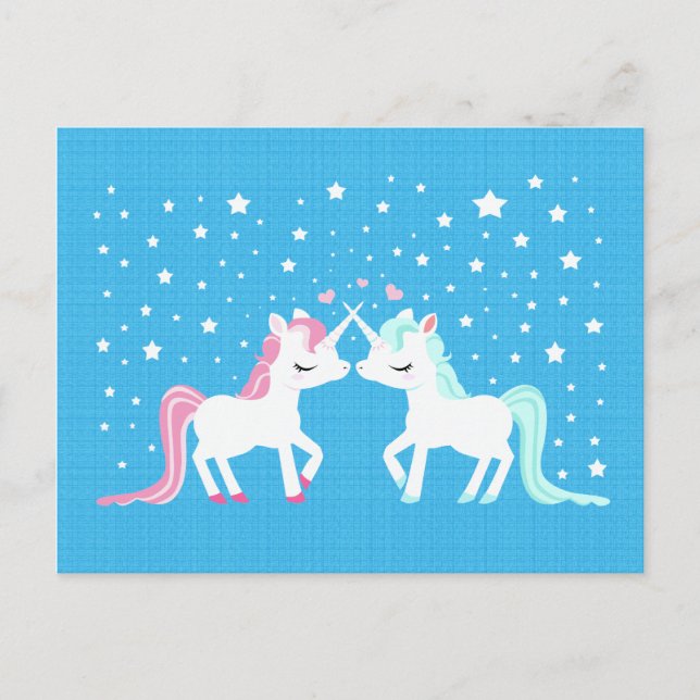 Unicorns in love Postcard (Front)