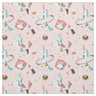 Unicorns In Space Pattern Fabric