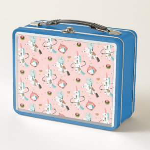 Unicorns In Space Pattern Metal Lunch Box